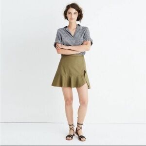 Madewell Green Fit and Flare Mini Skirt